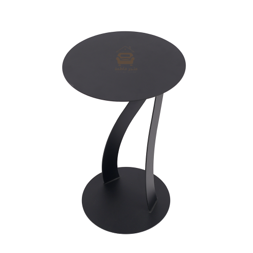 طاولة خدمة شكل دائري لون القاعدة والسطح حديد لون أ...