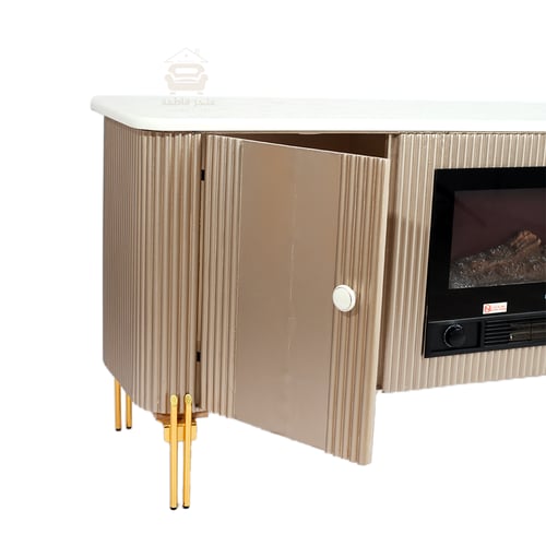 طاولة بلازما مع دفاية بلون الشمبانيا وأرجل من الاس...