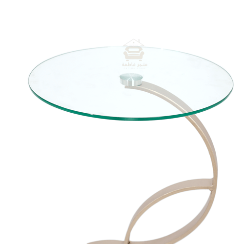 طاولة خدمة قاعدة حديد لون مكس وسطح زجاج