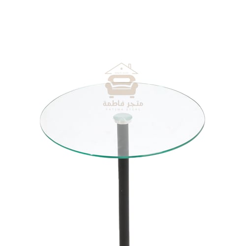 طاولة خدمة القاعدة رخام صناعي لون أسود والسطح زجاج...