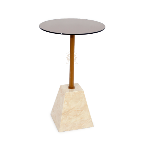 طاولة خدمة بديل الرخام السطح زجاج لون بني