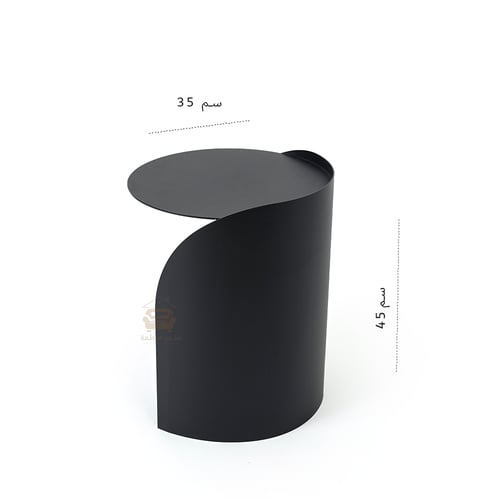 طاولة خدمة شكل دائري حديد كامل لون أسود