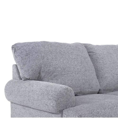 كنبة بذراعين عدد 2 منجد بالكتان - 4 مقاعد - رمادي