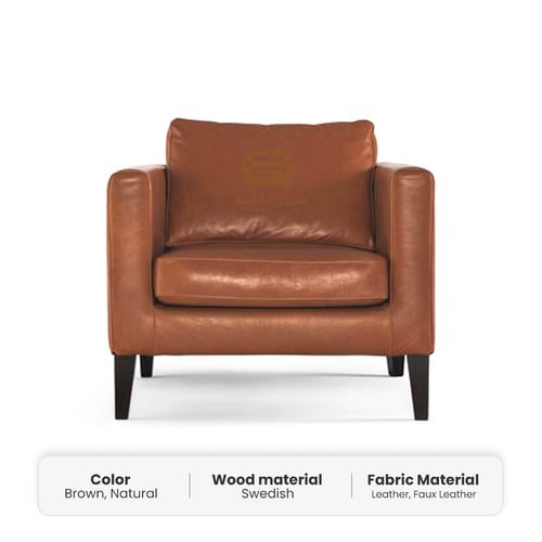 كرسي كلاسيكي جلد 85*100*85