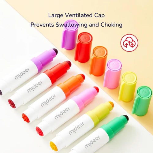 أقلام تلوين قابلة للغسل برأسين - عدد 6