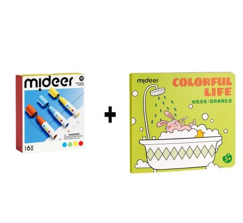 كومبو أقلام تلوين 6 لون + كتاب التلوين الحياة المل...