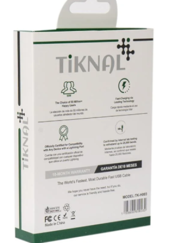 بكج اسلاك شواحن منوع من ماركة TIKNAL عدد3