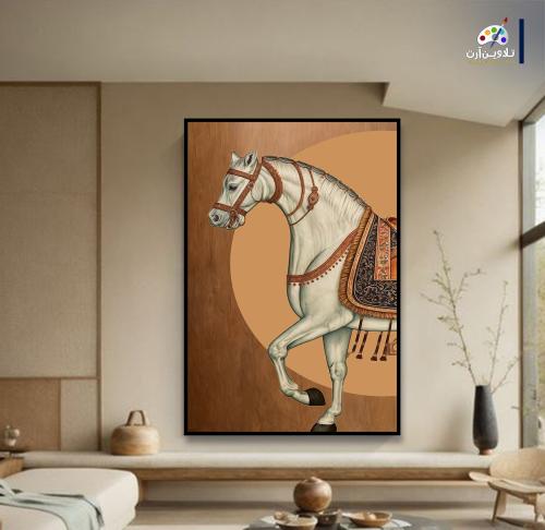 لوحة قماشية فخمة بتصميم حصان