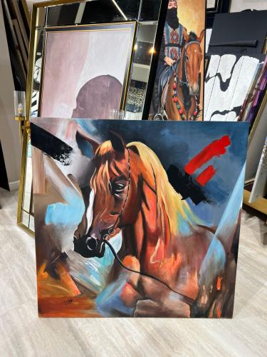 لوحة رسم يدوي بتصميم حصان