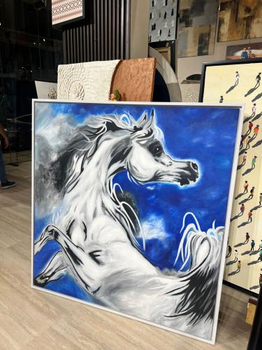 لوحة رسم يدوي بتصميم حصان