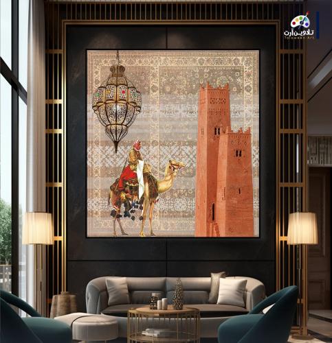 لوحة قماشية فخمة بتصميم تراثي