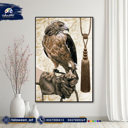 لوحة قماشية فخمة بتصميم نسر