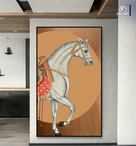 لوحة قماشية فخمة بتصميم حصان