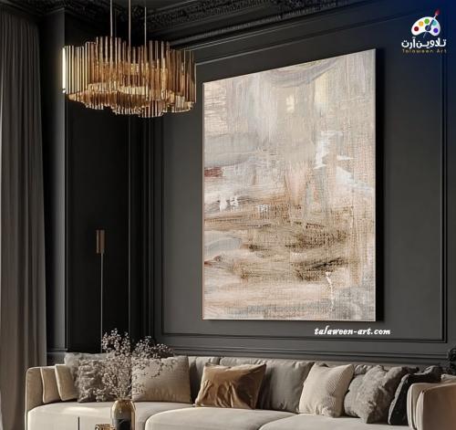 لوحة قماشية فخمة بتصميم تجريدي