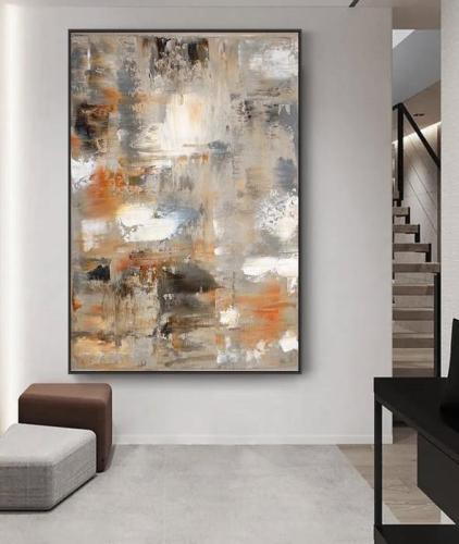 لوحة قماشية فخمة بتصميم فن تجريدي