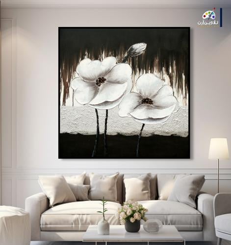 لوحة قماشية فخمة بتصميم وردة