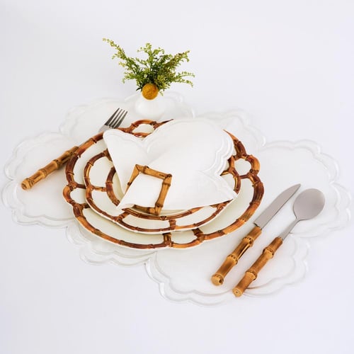 White linen butterfly set