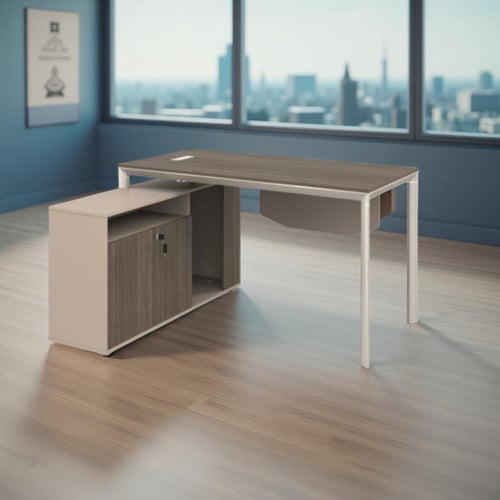 وحدة عمل مقاس 160 سم زاوية يمين أو يسار لون رمادي