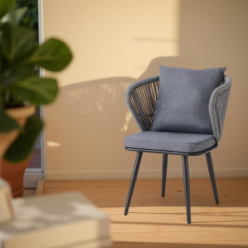 كرسي كافيه رائع لون رمادي غامق