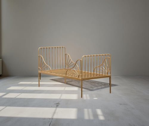 سرير حديد للأطفال عالي الجودة - لون ذهبي - مقاس 80...