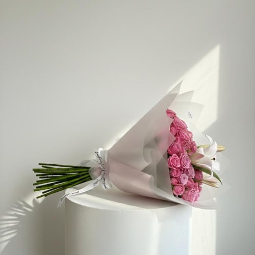 باقة البيبي روز مع الليلي