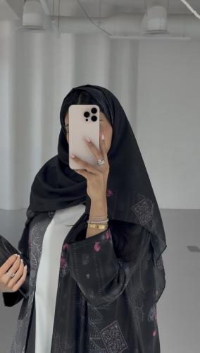 قماش شيفون طباعة خاصة مبطن ب شيفون اسود
