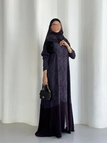 عباية كريب جاكار تركي مموج مع كريب موف سادة