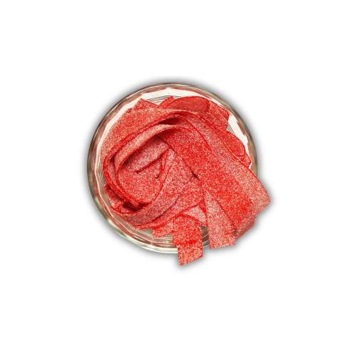 شرائط الفراولة الحامضة بذرات السكر