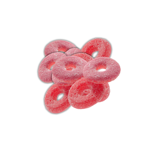 حلقات جلي الفراولة الحامضة بذرات السكر