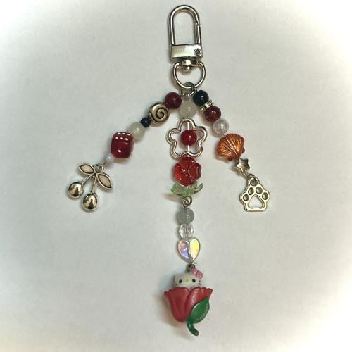 Hello kitty rose keychain