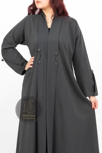 N22 | Abaya half wide crepe cool with buttons