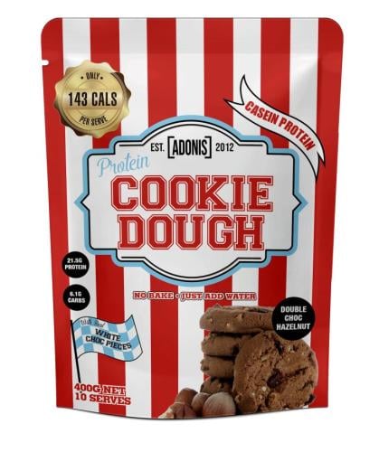 ADONIS COOKIE DOUGH DOUBLE CHOC HAZELNUT 400G BAG