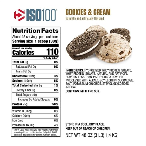 DYMATIZE ISO 100 COOKIES & CREAM 1.3LBS