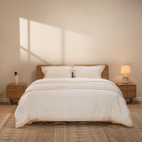 طقم سرير الاحلام السعيدة - خيوط القطن المنسلة - أب...