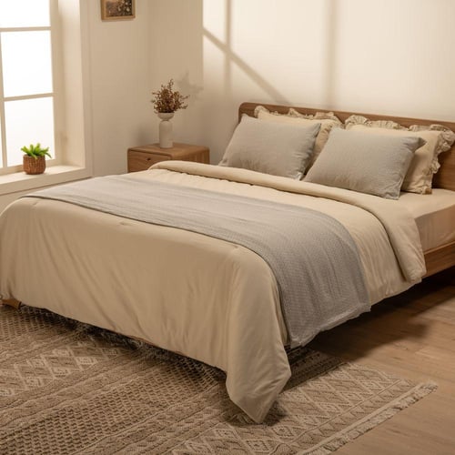 طقم سرير الاحلام السعيدة ٣ قطع - قطن جاكار سيج اخض...