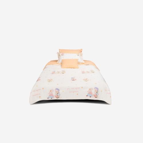 طقم مفرش أطفال بنقشة الدببة والزهور – مقاس مفرد –...