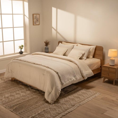 220X220 + 2 (50X70)-طقم غطاء سرير الاحلام السعيدة...