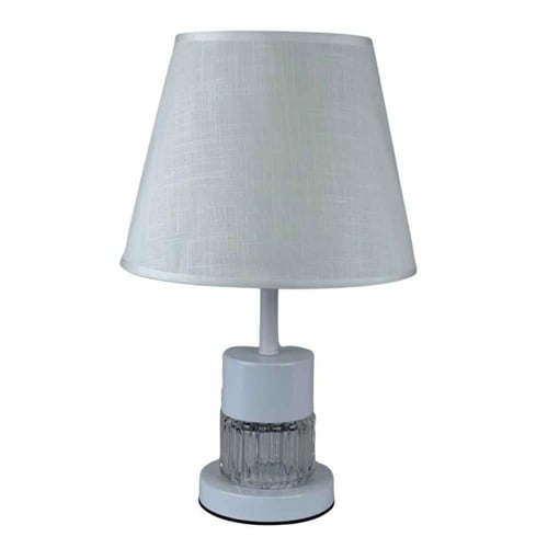 مصباح طاولة كلاسيكي بقاعدة زجاجية