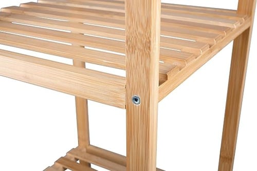 رف حمام بـ 4 رفوف – خزانة حمام من الخيزران، مناسبة...