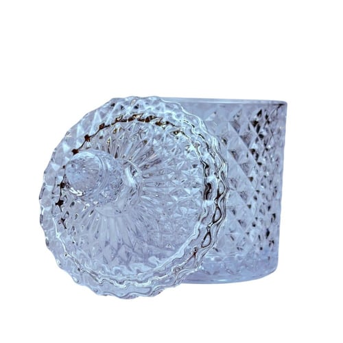 سكرية زجاجية فاخرة بنقشة ماسية