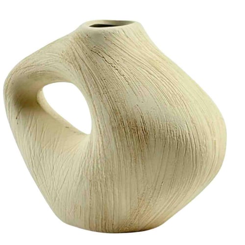 مزهرية ديكور سيراميكية بتصميم عضوي منحني