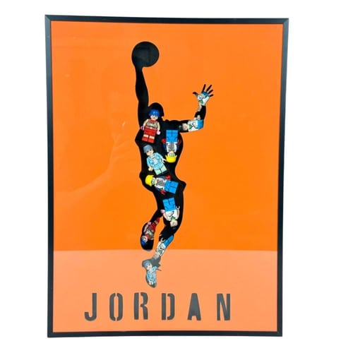 لوحة جدارية فنية بتصميم جوردان مع شخصيات ليغو