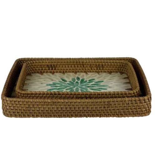 صينية تقديم مستطيلة من الخيزران