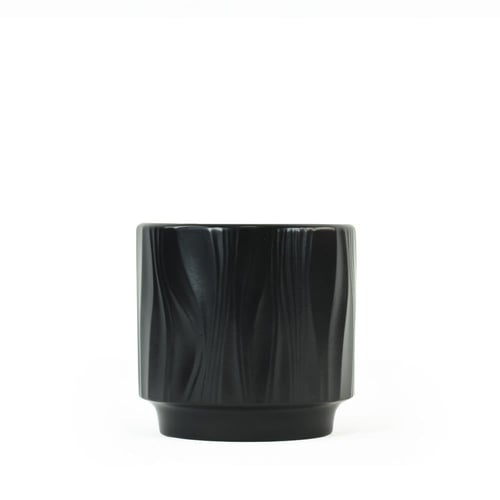 فازة سيراميك دائرية – بتصميم خطوط مموجة | اللون: أ...