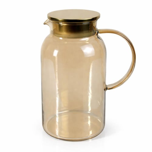 ابريق زجاج فاخر بسعة 1800 مل مع غطاء معدني