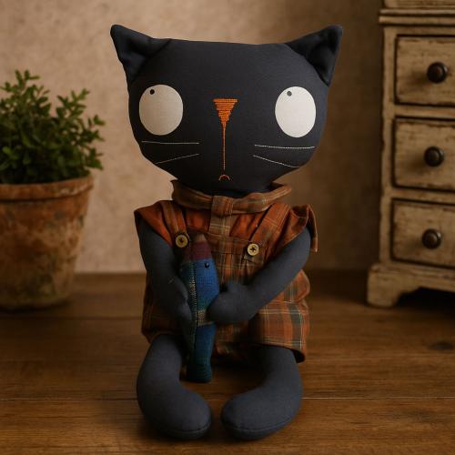 دمية قماش قط بملابس فلكلورية