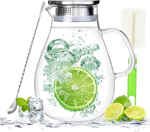 طقم إبريق زجاجي أنيق مع ستة أكواب