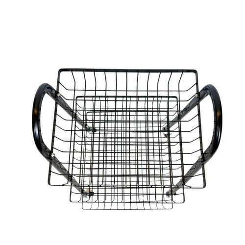 عربة تخزين معدنية بثلاثة رفوف وعجلات