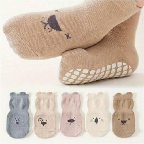 جوارب أطفال مانعة للانزلاق – تصميم وجوه حيوانات لط...