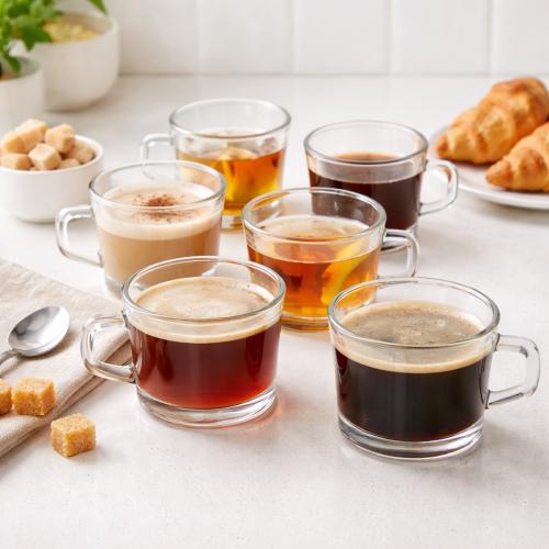 طقم اكواب زجاج بنقشة كريستال 6 قطع